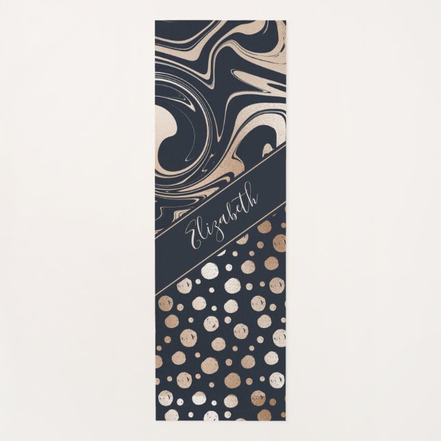 Marmor und goldene Punkte sind elegant. Yogamatte (Vorderseite)