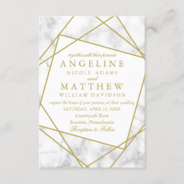 Marmor und Imitate - Goldene Hochzeit Einladung