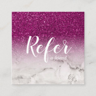 Marmor und Lila Glitzer Ombre Glam Chic Empfehlungskarte