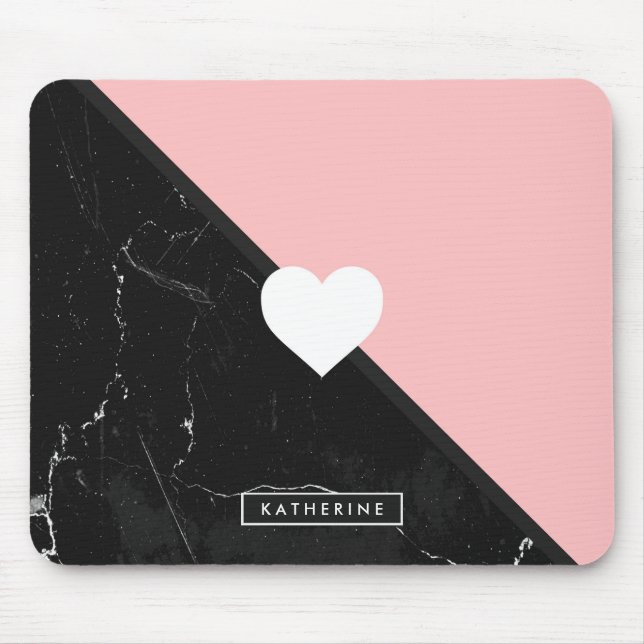 Marmor und Niedliches Herz Mousepad (Vorne)