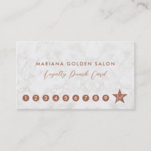 Marmor und Rose Gold Loyalty Business Punch Card Treuekarte