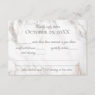 Marmor und Rose Gold Response RSVP Karte