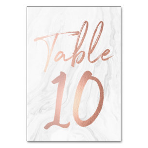 Marmor und Rose Gold Script   Tischnummer Card 10