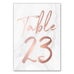 Marmor und Rose Gold Script Tischnummer Card 23