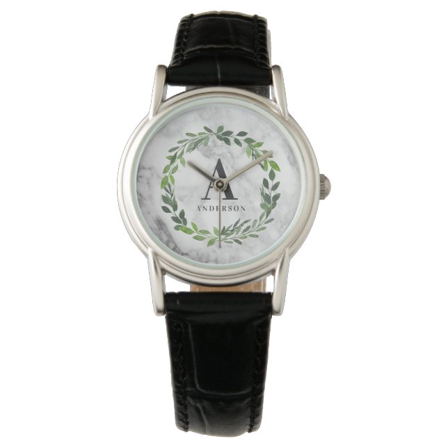 Marmor- und Wasserfarbenkranz Armbanduhr (Vorderseite)