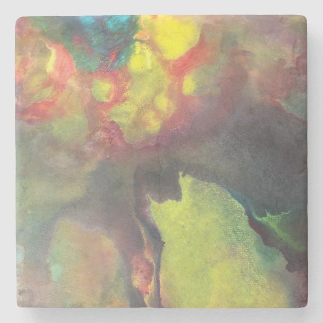 Marmor-Untersetzer mit Johnson Abstrakt Artwork Steinuntersetzer (Vorderseite)
