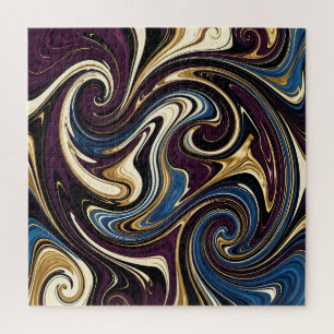 Marmor-Wirbel Lila Gold Blau Abstrakt