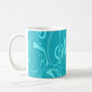 Marmor-Wirbel-Textur - Dunkle und helle Blautöne Kaffeetasse