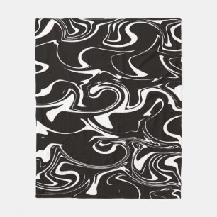 Marmor-Wirbel-Textur - Invertiertes Schwarzweiß Fleecedecke