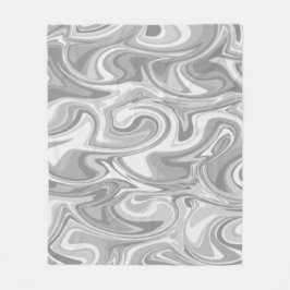 Marmor-Wirbel-Textur - Silber-Töne Fleecedecke