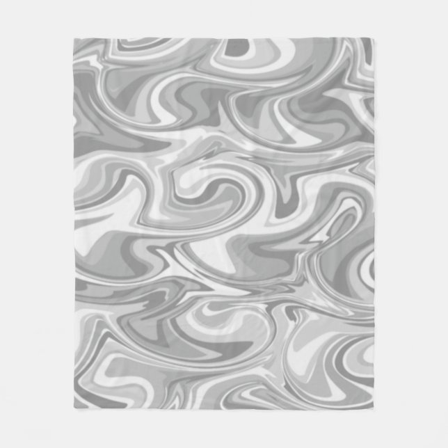 Marmor-Wirbel-Textur - Silber-Töne Fleecedecke (Vorderseite)
