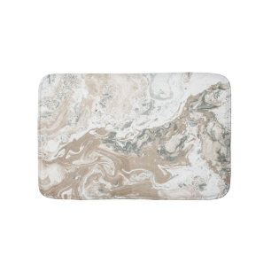 Marmorabstraktes sahniges beige badematte