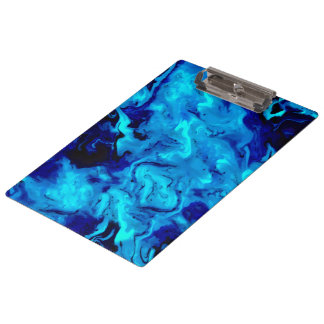 Marmoracrylmalerei im Blau Klemmbrett
