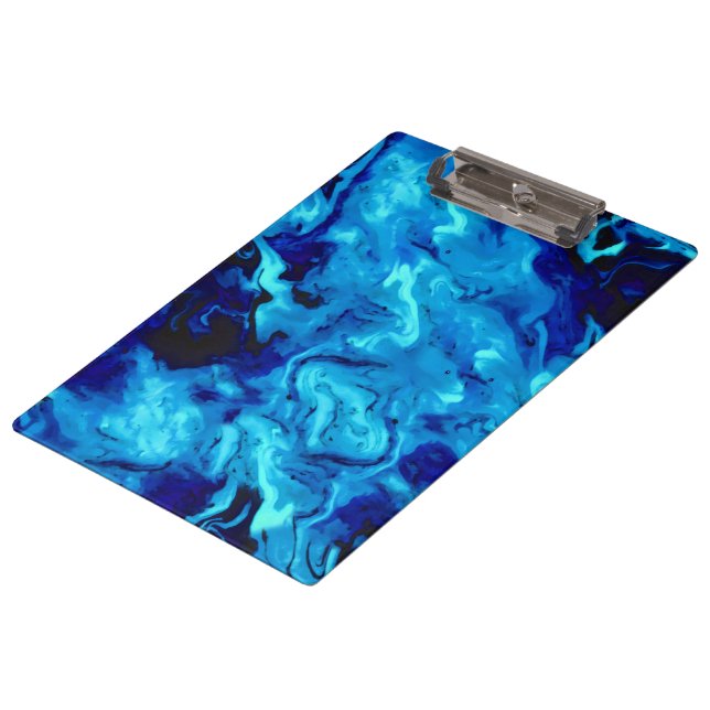 Marmoracrylmalerei im Blau Klemmbrett (Schrägansicht)