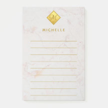 Marmorband Gold Monogram Golden Name White