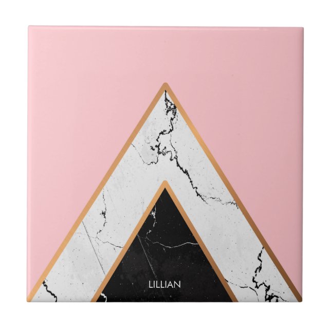 Marmorbeschaffenheit mit goldenen Linien Fliese (Vorderseite)