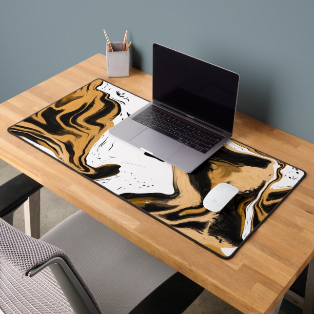 Marmorbraun und schwarzer Leopard Schreibtischunterlage (Büro 2)