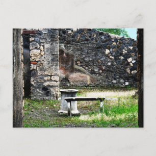 Marmorbrunnen und -bank postkarte