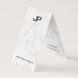 Marmordesign Modernes Monogramm elegant gefaltet Visitenkarten
