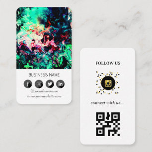 Marmordesign - QR-Code-Visitenkarte für Social Med Visitenkarte