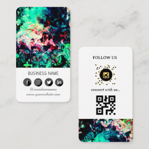 Marmordesign - QR-Code-Visitenkarte für Social Med Visitenkarte