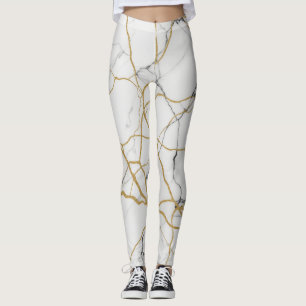 Marmoreffekt mit goldenen Venen Leggings