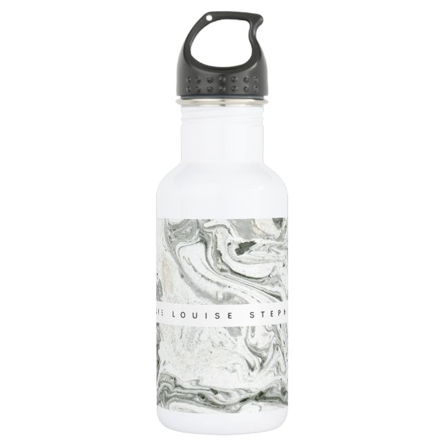 Marmoreffekt personalisierte Wasserflasche (Vorderseite)