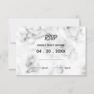 Marmorelegantes Hochzeitsdesign UAWG RSVP Karte