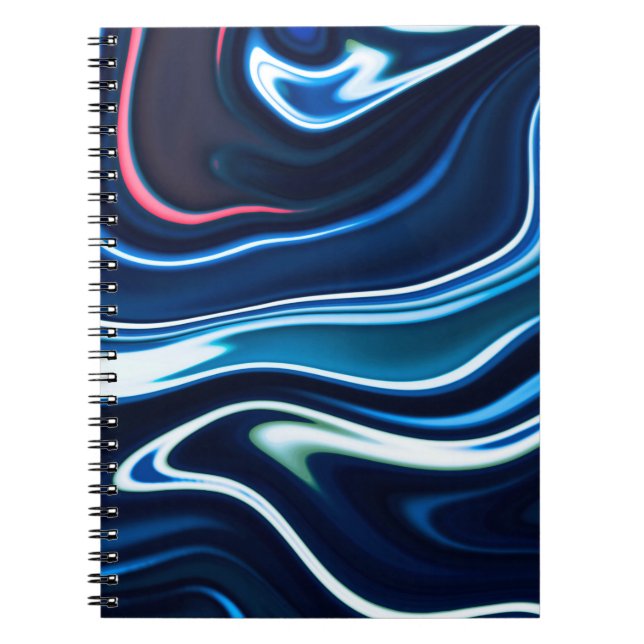Marmorfarbe farbig. Blaue Marmorstruktur Notizblock (Vorderseite)