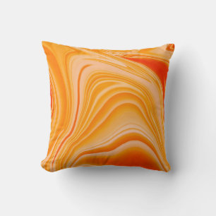 Marmorfarbe farbig. Orangefarbenes Marmormuster Kissen
