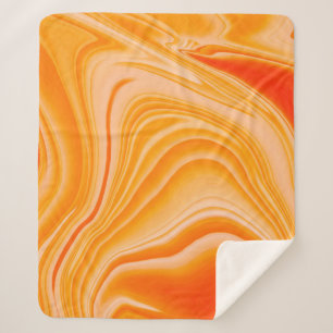 Marmorfarbe farbig. Orangefarbenes Marmormuster  Sherpadecke