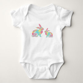 Marmorfarben Mama und Baby Bunny Baby Bodysuit Strampler