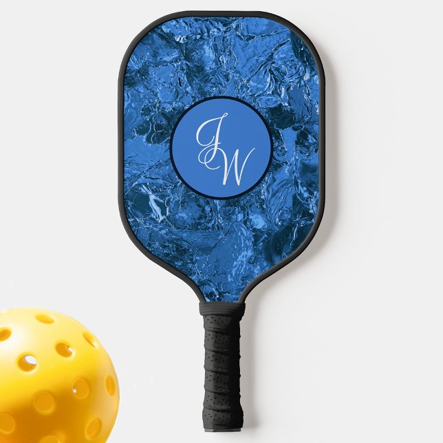 Marmorfarben mit Initialen oder Monogramm Pickleball Schläger (Von Creator hochgeladen)