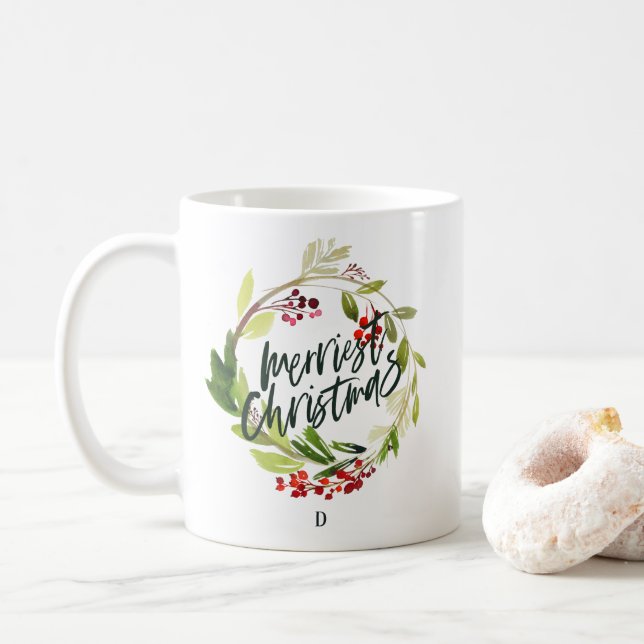 Marmorfarbenkrastermonogramm Kaffeetasse (Mit Donut)