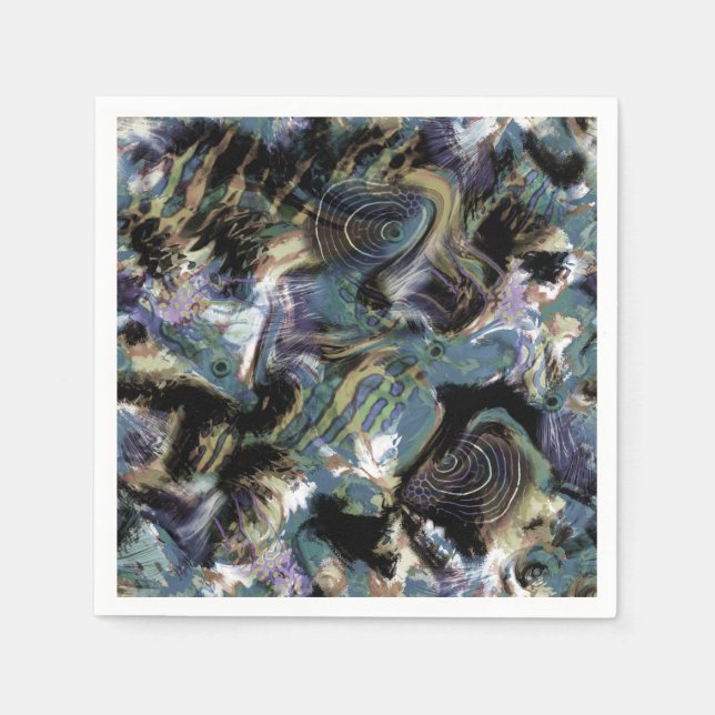 Marmorfische, Fische, Marmor, Leder, Seefische, Serviette (Vorderseite)