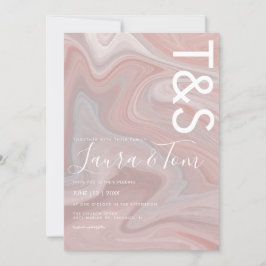 Marmorflüssiges Blush Pink Typografy Wedding Einladung