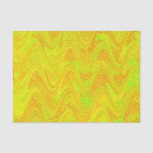 Marmorgelb-grünes Orangenmuster Seidenpapier