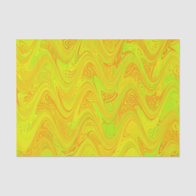 Marmorgelb-grünes Orangenmuster Seidenpapier (Vorderseite)
