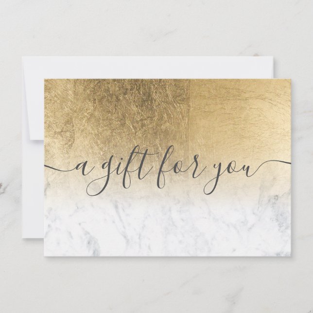 Marmorgelbe Goldfolie ombre Geschenkgutschein (Vorderseite)