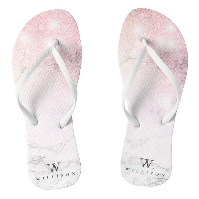MarmorGlitzer Personalisiert Flip Flops (Fußbett)
