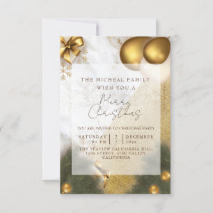 Marmorgold Glitzer Jahr & Weihnachtsfeier I Einladung