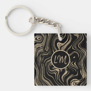Marmorgold Personalisierter Acrylstoff-Schlüsselan Schlüsselanhänger