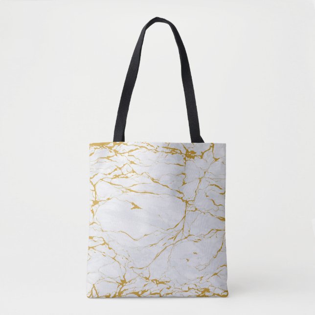 Marmorgoldene Textur Nahtloses Muster Tasche (Vorderseite)