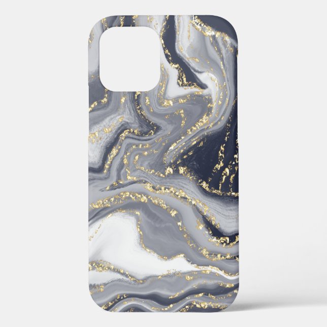 Marmorgrau, weiß und Gold Case-Mate iPhone Hülle (Rückseite)
