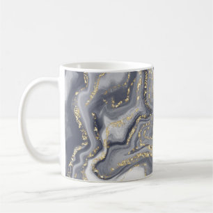 Marmorgrau, weiß und Gold Kaffeetasse