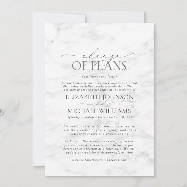 Marmorhochzeit Datum der Zurückstellung Save the D Date (Vorderseite)