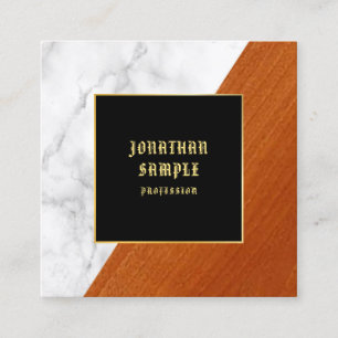 Marmorholz Schwarz Gold Template Eleganter Luxus Quadratische Visitenkarte