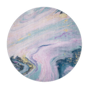 Marmorierte Pastellfarben, luxuriöser Hintergrund. Schneidebrett