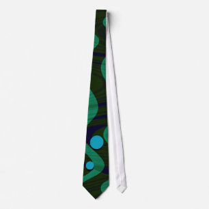 Marmorierte Retro Blue Green Dot Wave Krawatte
