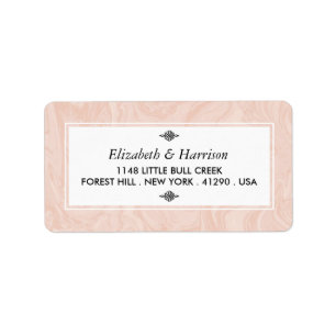 Marmorierte Rose Adressaufkleber